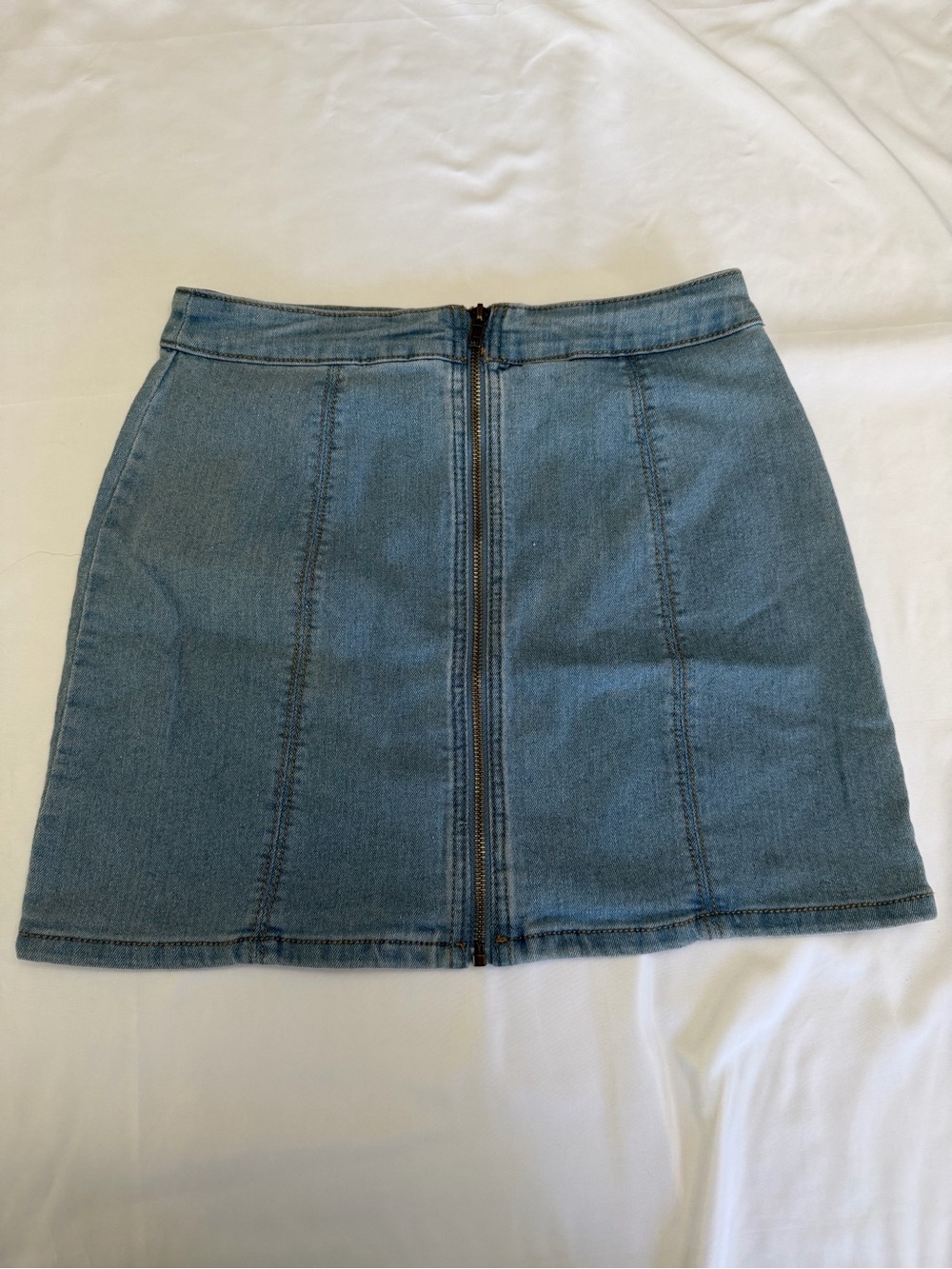 Forever 21 Denim Zip-Front Mini Skirt - Blue